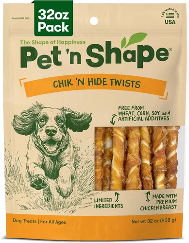 Vista 9 de Pet 'n Shape Chik 'n Hide Twist - Golosinas naturales envueltas en pollo para perros, grandes, 6