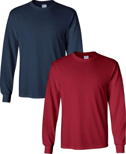 Vista 34 de Gildan - Camiseta de algodón y de manga larga para hombre, modelo G2400 (1) verde irlandés + (1) negro