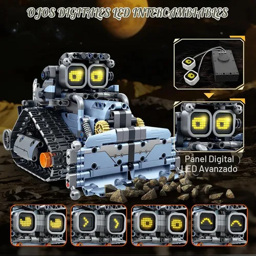 Vista 5 de HiWEEGO 5 en 1 cambiable LED ojos robot construcción conjunto para niños mayores de 12 años
