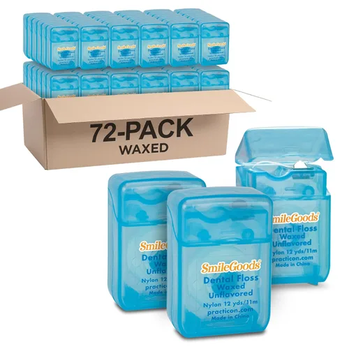 Vista 5 de SmileGoods Hilo dental encerado, 12 yardas, paquete a granel de 72, sabor a chicle