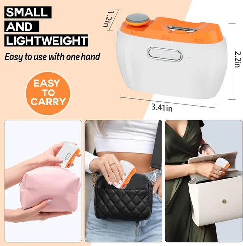 Vista 4 de Cortaúñas eléctrico, 3 en 1, recortador de uñas eléctrico y pulidor con luz LED y almacenamiento de clips, recargable por USB, lima de uñas