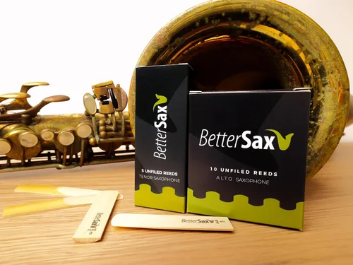 Vista 6 de BetterSax Cañas de corte de jazz para saxofón Tenor, fuerza 2.0, paquete de 5 para una calidad de sonido superior, perfectas para actuaciones