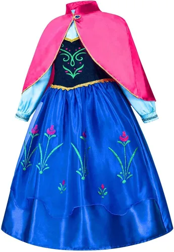 Vista 2 de NALIGO Disfraz de princesa para niñas disfraz de cumpleaños Navidad trajes con accesorios
