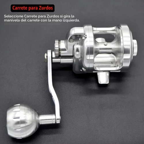 Vista 2 de Carretes de arrastre, 9+2 rodamientos de bolas de acero inoxidable, carrete convencional de arrastre de palanca, Marco de aluminio CNC, Alarma