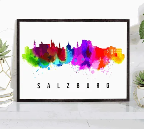 Vista 47 de Póster de Kazan Skyline Rusia, pintura de paisaje urbano de Kazan, póster de Rusia, paisaje urbano de Kazán y estampado de monumentos, arte de pared