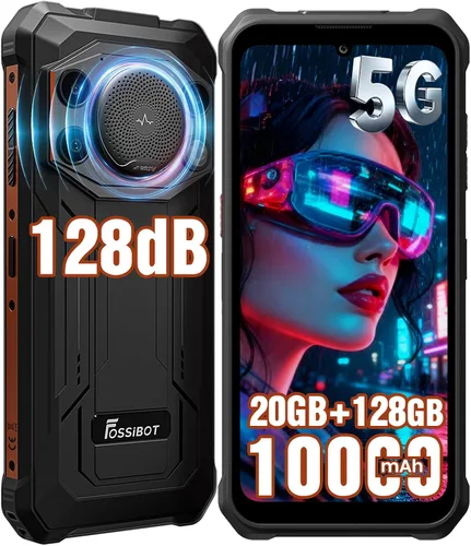 Vista 12 de FOSSIBOT F101P Teléfono de llamada resistente, Android 13 7GB+64 GB /1 TB Smartphone resistente 10600mAh teléfono desbloqueado 123dB teléfono