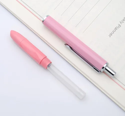 Vista 7 de OASO K016 - Juego de pluma estilográfica retráctil de 0.020 in con 4 cartuchos de tinta azul, escritura suave para estudiantes escolares (rosa coral)