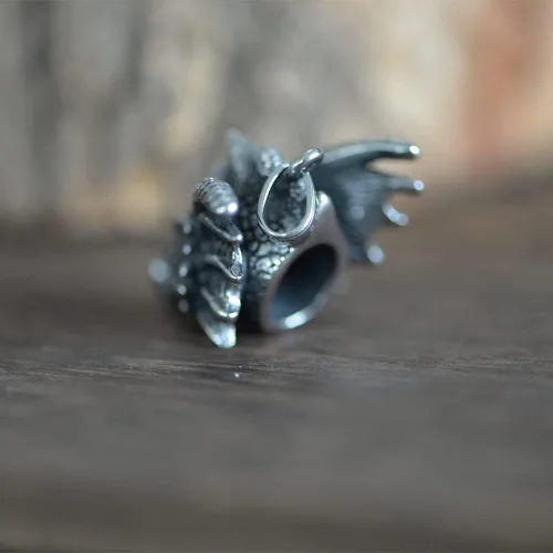 Vista 5 de Collar punk de acero inoxidable 3D Viking Dragon Collar para hombres Taliman Jewelry