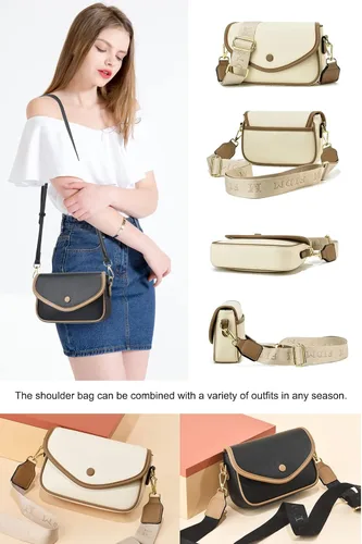 Vista 6 de Bolso cruzado de hombro para mujer, bolsos pequeños de cuero, bolsos de moda