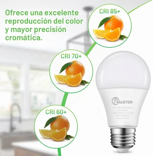 Vista 4 de Bombilla LED A19, bombillas LED equivalentes a 100 W, bombillas de luz diurna de 5000 K, 1500 lúmenes, bombilla de base estándar E26, bombillas