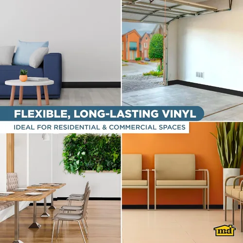 Vista 6 de Vinilo cobertor autoadhesivo de pared M D BUILDING PRODUCTS de base satinada 4" x 20', 93146