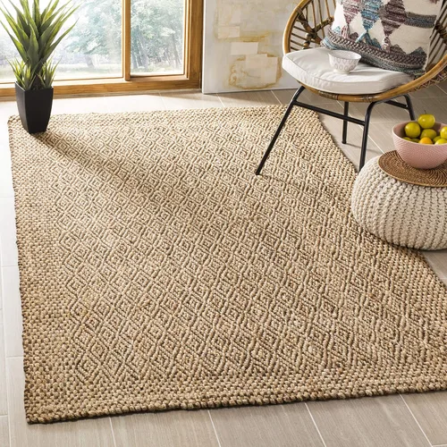 Vista 7 de SAFAVIEH Natural Fiber Collection - Alfombra decorativa de 2 x 3 pies, natural y marrón, hecha a mano con flecos, ideal para zonas de alto tráfico
