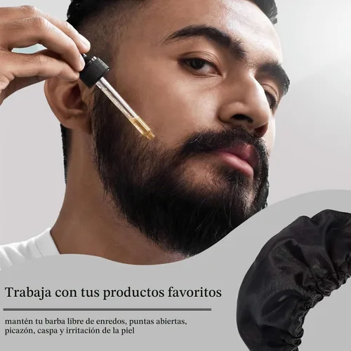 Vista 4 de Eboot Paquete de 3 gorros de satén para barba para hombre, estilo clásico