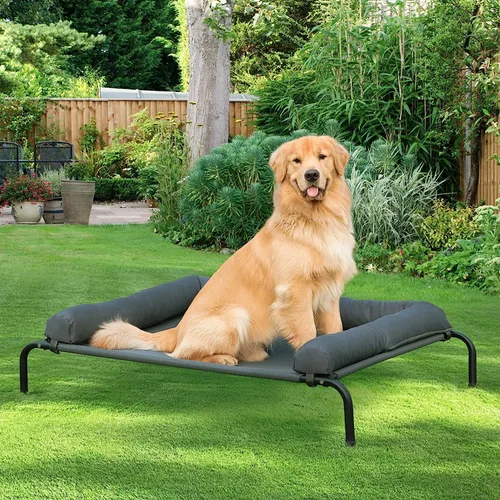 Vista 6 de WESTERN HOME Cama Elevada Refrescante para Perros Grandes, Cama Elevada Portátil para Interiores y Exteriores con Malla Transpirable, Hamacas/Catres