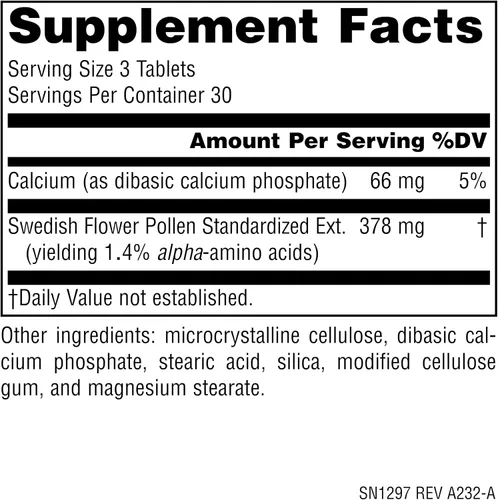 Vista 2 de Source Naturals Polen de Flores Sueco Apoya la Función de la Próstata y el Flujo Saludable de Orina* - 90 Tabletas Apoya la función de la próstata