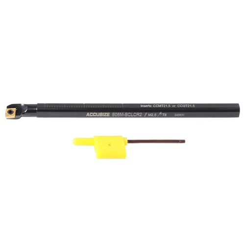 Vista 15 de Accusize Industrial Tools 1-1/2'' por 14'' de longitud total, barra de estuario indexable RH SCLCR con insertos de carburo CCMT432, P252-S415
