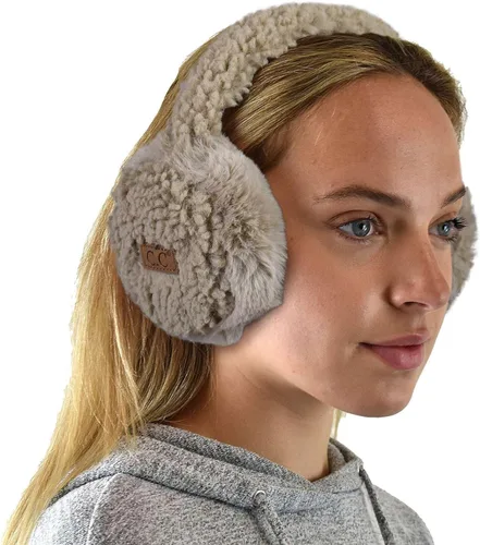 Vista 17 de C.C - Lindas orejeras con diadema ajustable para invierno, calentador de orejas suave Rombos azul marino