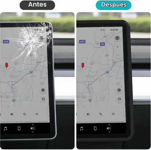 Vista 2 de frani Protector de Marco de Pantalla Negro Diseñado para Tesla Modelo 3 (2025-2017), Tesla Modelo Y (2025-2020), Accesorios de Decoración