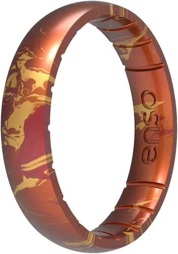 Vista 16 de Enso Rings Anillo de silicona fino hecho a mano, diseño cómodo y flexible, 0.169 in de ancho, 0.069 in de grosor