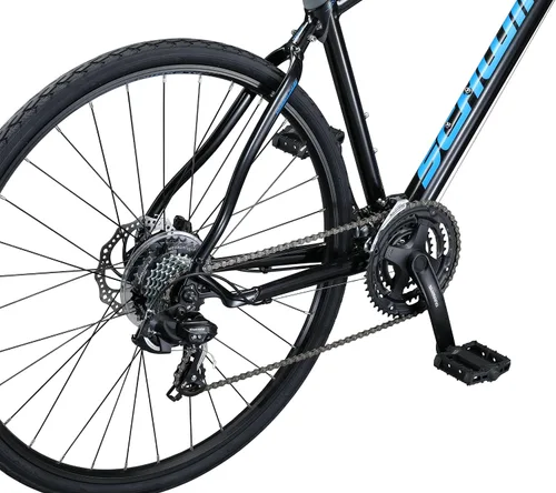 Vista 7 de Schwinn Vantage - Bicicleta híbrida deportiva para hombres y mujeres, transmisión de 21 o 24 velocidades, marco de aluminio, barra plana, frenos