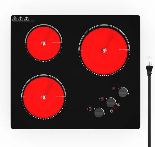 Vista 11 de VBGK Cocina de inducción, quemadores de encimera de 110 V 4000 W con control de perilla, 9 niveles de potencia, bloqueo y temporizador para niños
