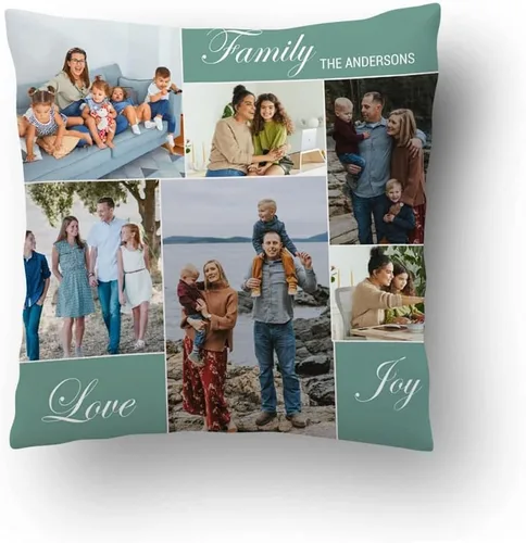 Vista 26 de Almohada fotográfica personalizada. Personalizada con imágenes para cumpleaños, aniversario y Navidad. (inserto + funda)