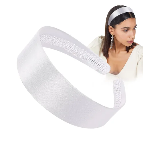 Vista 15 de Ivyu Diadema Negra Banda ancha para mujeres - Diademas de los 70 para Halloween Bandas de satén para adultos y niñas Diademas de los 60 Bandas duras