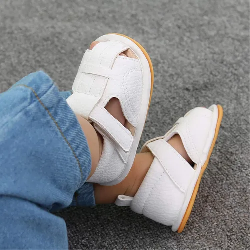 Vista 3 de WILLFUN Sandalias de verano para bebés niños y niñas, puntera cerrada, suela de goma suave, zapatos para exteriores para niños pequeños que caminan