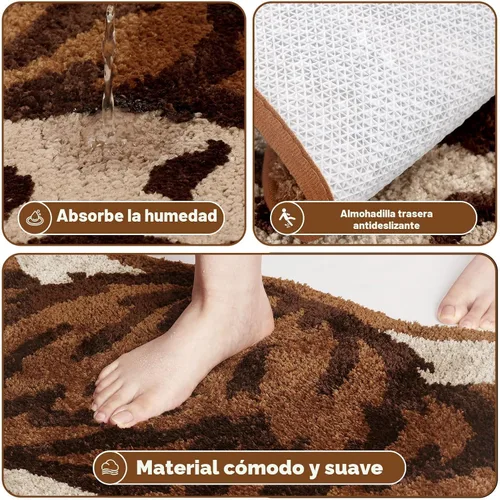 Vista 4 de Percozzi Highland - Alfombra de baño con diseño de vaca occidental