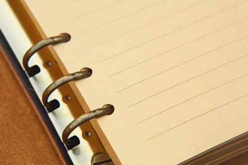 Vista 5 de Vintage retro A5 leather ring binder notebook cover/personalized leather refillable refill diary journal sketchbook - NA505WS
