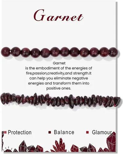 Vista 40 de Pulseras de cristal curativo para mujer, 2 pulseras de piedra natural de 0.236 pulgadas, pulseras elásticas de cuentas de cristal hechas a mano