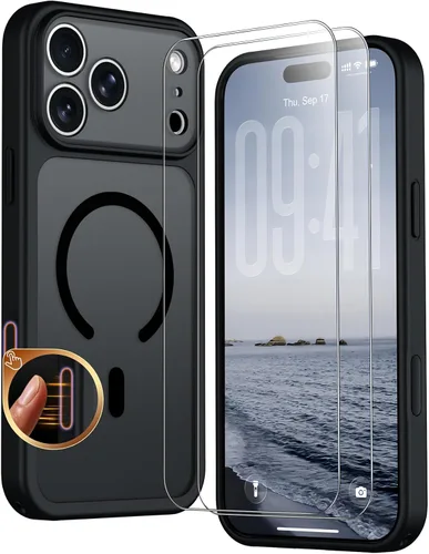 Vista 134 de SPIDERCASE Funda magnética translúcida diseñada para iPhone 11, con 2 protectores de pantalla de vidrio templado, antihuellas, para iPhone 11 de 6.1