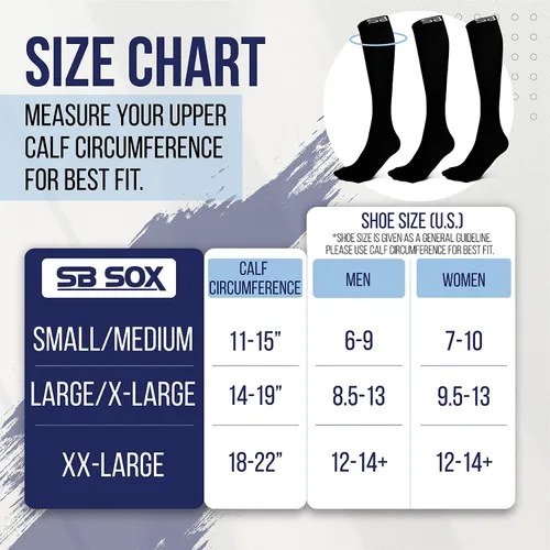 Vista 4 de SB SOX 3-Pair Compression Socks (15-20mmHg) for Men & Women Best Socks for All Day Wear!