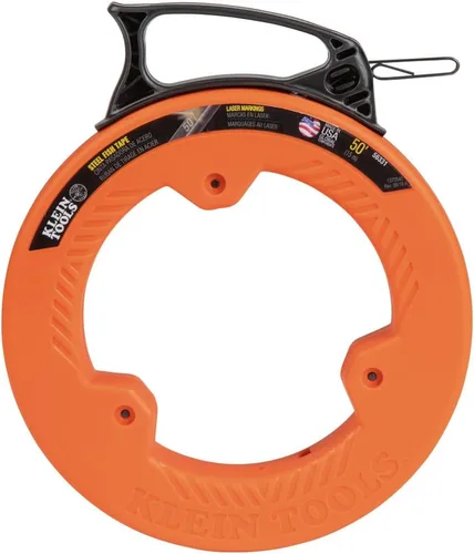 Vista 7 de Klein Tools 56331 - Cinta pasacable, extractor de alambre de acero con doble punta de bucle, carcasa y mango optimizados, 1/8 pulgada x 50 pies