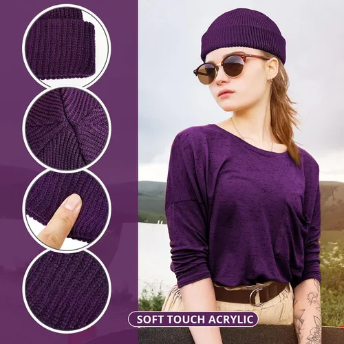 Vista 3 de SATINIOR Gorro de pescador con borde enrollable, gorro de pescador para hombres y mujeres