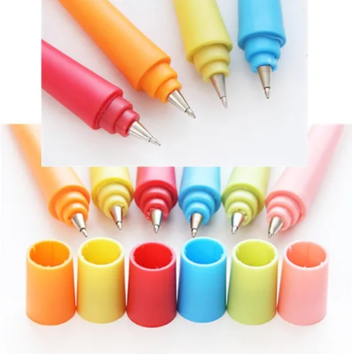 Vista 5 de Divertido bolígrafo flexible – gesto de mano doblada, tinta negra de 0.028 in, 6 unidades/juego