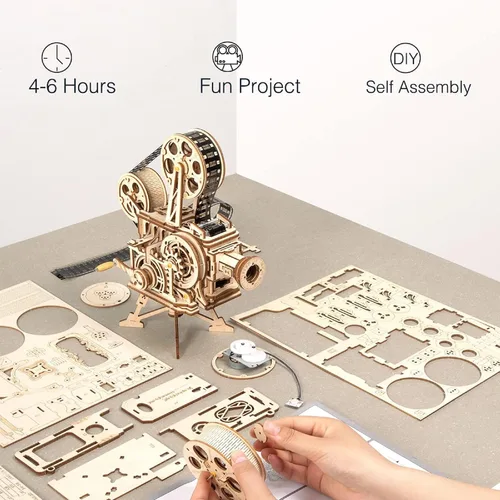 Vista 5 de ROKR Rompecabezas de Madera 3D Vitascope para Adultos - Kits de Construcción de Modelos Construcción Mecánica para Adultos para Construir