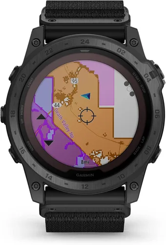 Vista 9 de Garmin tactix 7, Edición Pro, Reloj GPS táctico de construcción robusta con capacidades de carga solar y correa de nylon