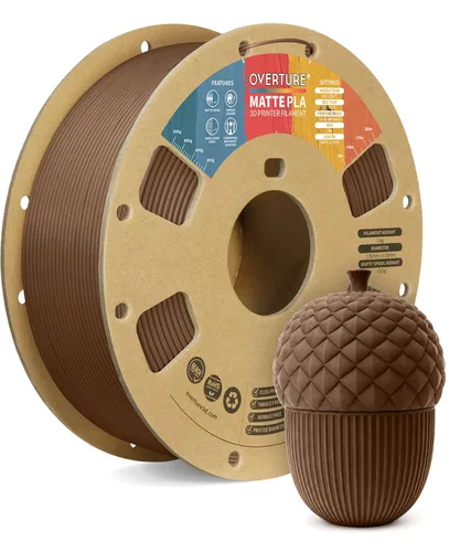 Vista 20 de OVERTURE - Filamento de fibra de carbono PLA para impresora 3D de 1.75 mm, carrete de cartón PLA de 2.2 libras, precisión dimensional +/- 0.02 mm