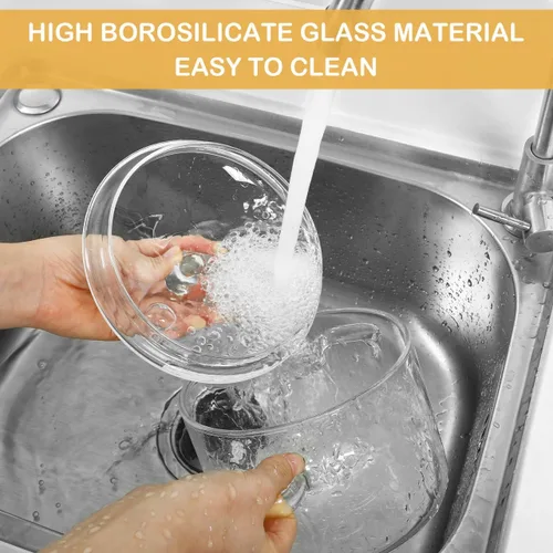 Vista 8 de DOITOOL Olla de sopa de vidrio con tapa, olla de cocina transparente de borosilicato para estufa, resistente al calor, cocina casera para fideos
