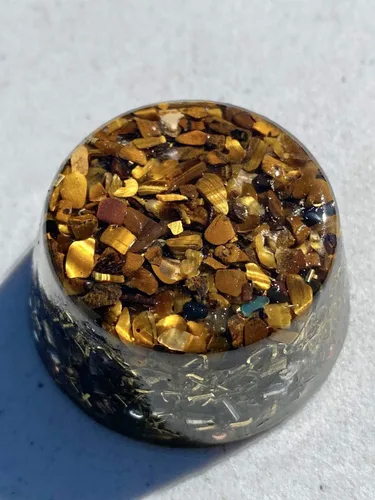 Vista 25 de Generador de orgón Buster de un solo cristal de ojo de tigre Acumulador de energía ¡Herramienta de regalo perfecta! ¡Orgonita muchos ingredientes
