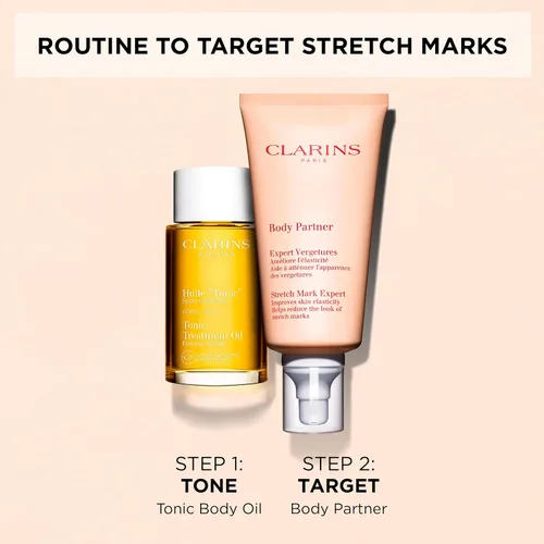 Vista 5 de Clarins Aceite de tratamiento corporal tónico Cuidado del embarazo de estrías La elasticidad de la piel se mejora después de 28 días* Firmas