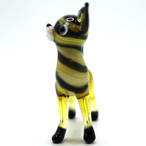 Vista 6 de Chihuahua - Figuras pequeñas en miniatura de vidrio soplado a mano, animales coleccionables, regalo para amantes de los perros, decoración del hogar
