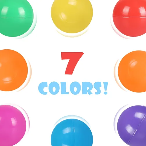 Vista 6 de 100 Pack de bolas para tienda de campaña de bolas, bolas de plástico coloridas libres de BPA, bolas de juego para bebés para pozo de bolas, casa