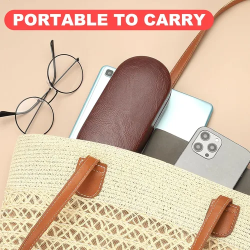 Vista 6 de PATIKIL Estuche rígido para lentes, piel sintética, grande, organizador de lentes de sol para mujeres y hombres