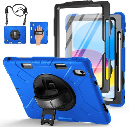Vista 27 de Funda para iPad Pro de 12.9 2022/2021/2020/2018: Funda para iPad Pro 12.9 6ª/5ª/4ª/3ª generación con protector de pantalla, soporte para lápices