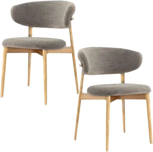 Vista 16 de YVYKFZD Juego de sillas de comedor, sillas de cocina de madera maciza, silla de comedor tapizada con respaldo curvo, silla de sala de estar sin Gris