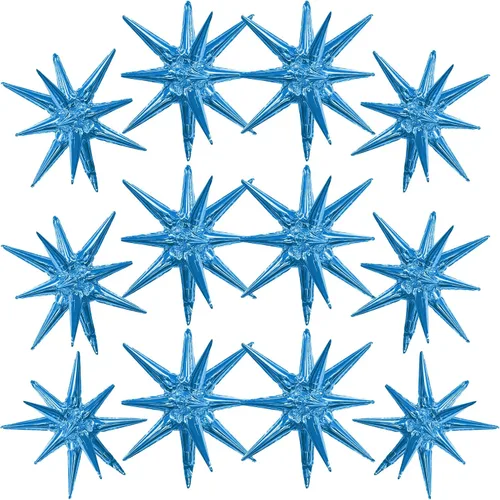 Vista 8 de Globos de aluminio con forma de estrella negra, 6 unidades, globo de explosión de estrella, globo de 22 pulgadas, globos grandes de Mylar