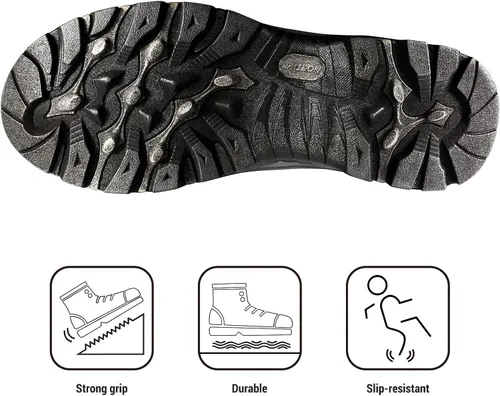 Vista 4 de NORTIV 8 - Botas de esquí de invierno con suela de goma para hombre, con aislamiento impermeable