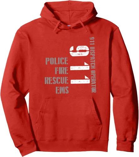 Vista 12 de 911 Dispatcher EMS EMT Police Dispatchers Operators Uniforme Sudadera con capucha Negro